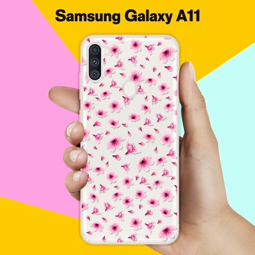 Силиконовый чехол Цветы розовые на Samsung Galaxy A11 силиконовый чехол розовые цветы на samsung galaxy a10