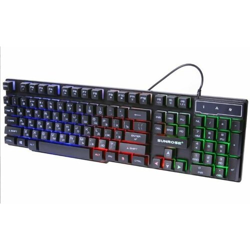 Клавиатура игровая 104 клавиши SunRose K201 Black с RGB LED подсветкой 68300₽
