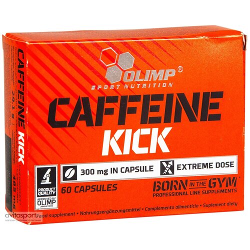 жиросжигатель-энергетик OLIMP CAFFEIN KICK Кофеин Кик, 60 капсул