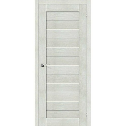 Межкомнатная дверь эко шпон porta Порта-22 остекленная Bianco Veralinga ĒLPORTA