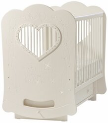 Кроватка Лель Baby Sleep-5 Сердце, мишки со стразами, ваниль