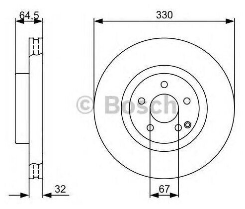 Bosch 0986479332 диск тормозной пер, (1шт)