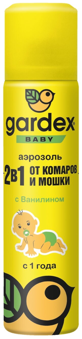 Аэрозоль от комаров и мошки Gardex Baby для детей с 1 года 80 мл - фотография № 1