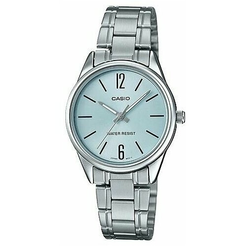 Наручные часы CASIO, серебряный, голубой наручные часы curren curren часы наручные женские на браслете женские