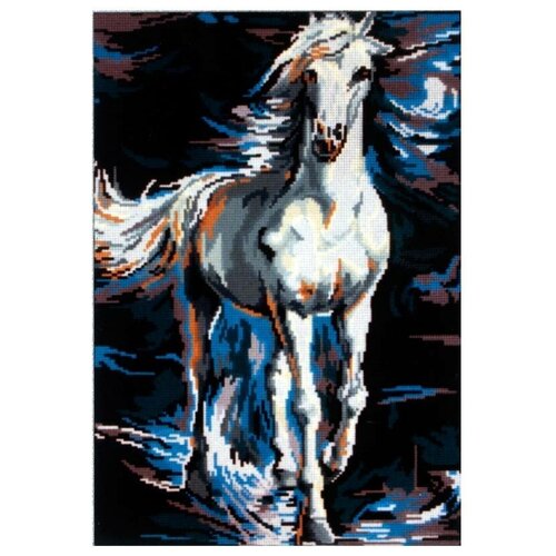 Канва жесткая с рисунком Белый конь в сизой дымке 45 х 60 см GOBELIN L. DIAMANT 14.767