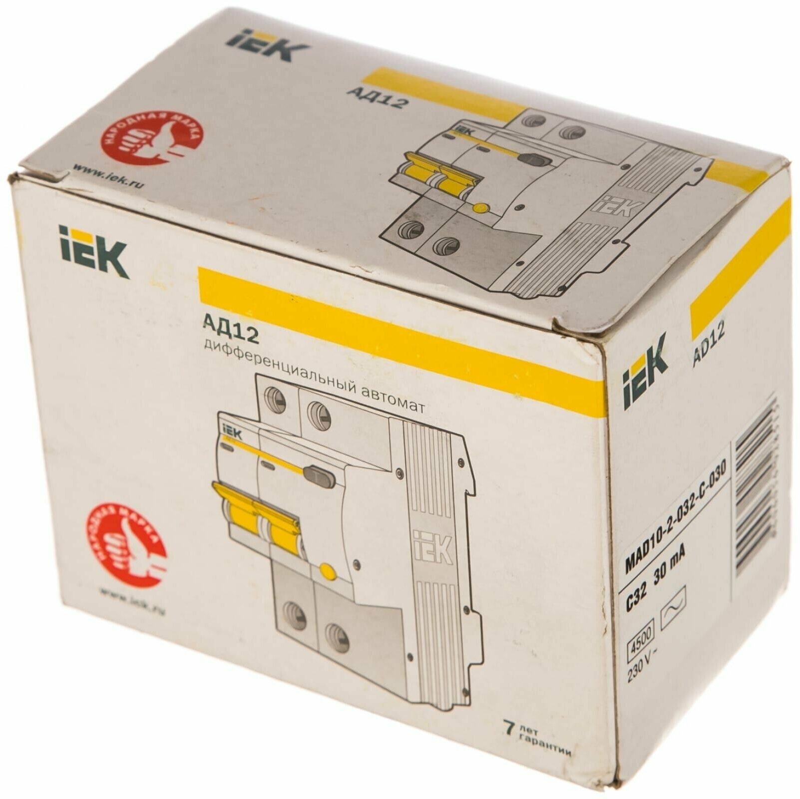 Дифференциальный автомат IEK АД12 2П 30 мА C 4.5 кА AC электронный 32 А 30 мА