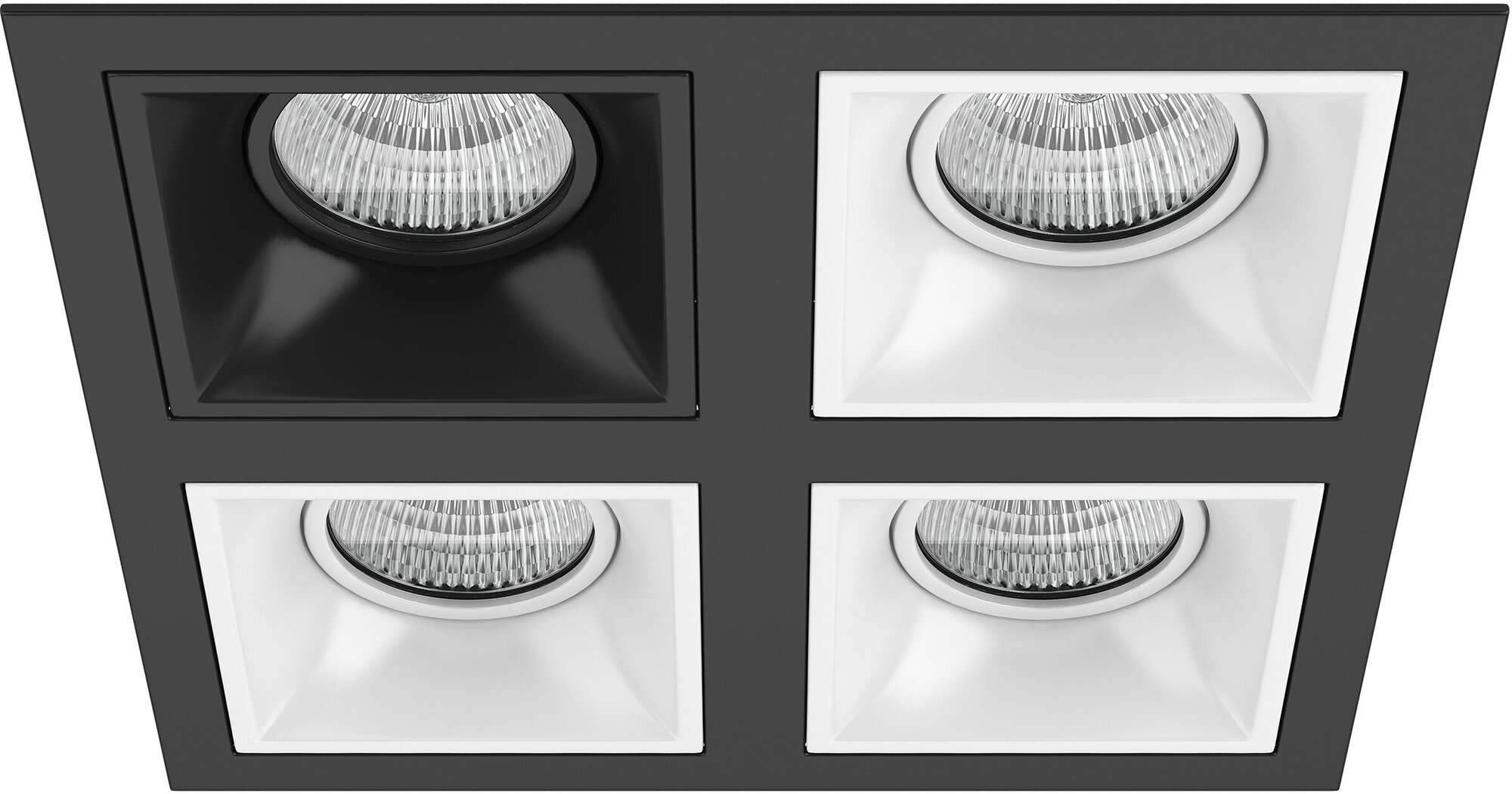 Точечный светильник встроенный черно-белый Lightstar Domino D54707060606