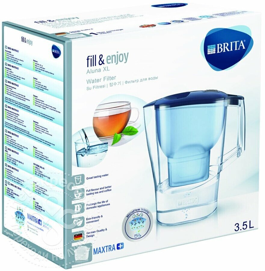 Фильтр кувшин BRITA Aluna XL MX+ 3.5 л синий - фотография № 10