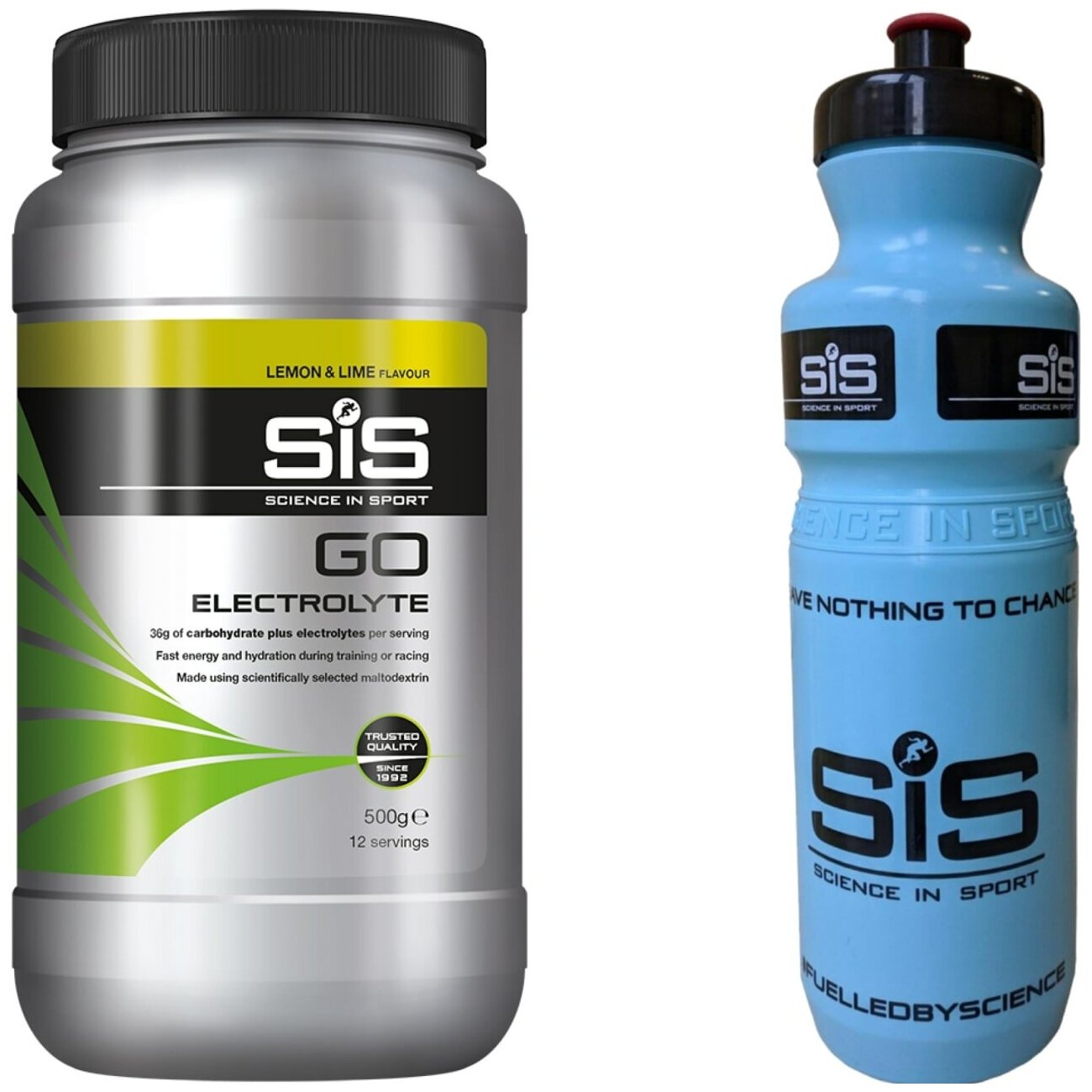 Изотоник SCIENCE IN SPORT (SiS) GO Electrolyte + Бутылочка синяя 1 x 500 г, Лимон-лайм