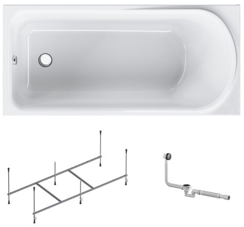 Комплект 3 в 1: ванна акриловая AM.PM Like 150x70 с каркасом и слив переливом