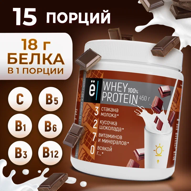 белковый коктейль "Whey Protein со вкусом шоколада ТМ Ёбатон 450гр