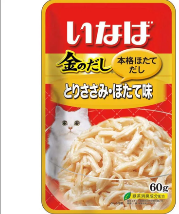 INABA киннодаси Корм для кошек Куриное филе + морской гребешок в желе 60гр пауч 139.1339