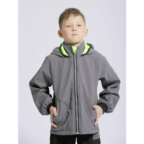 фото Ветровка artel аутло, размер 116, серый, зеленый