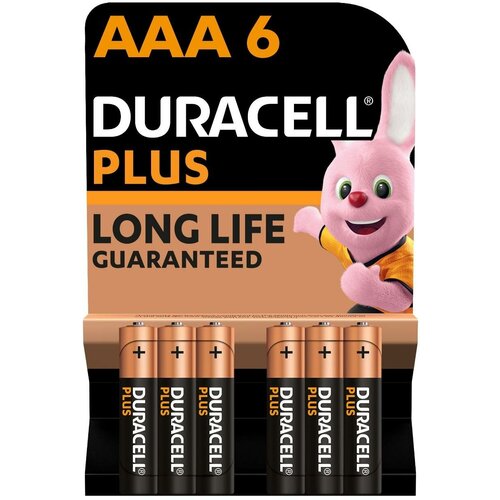 Батарея Duracell ААА LR03-6BL PLUS 6 шт. батарейки duracell mn2400 12