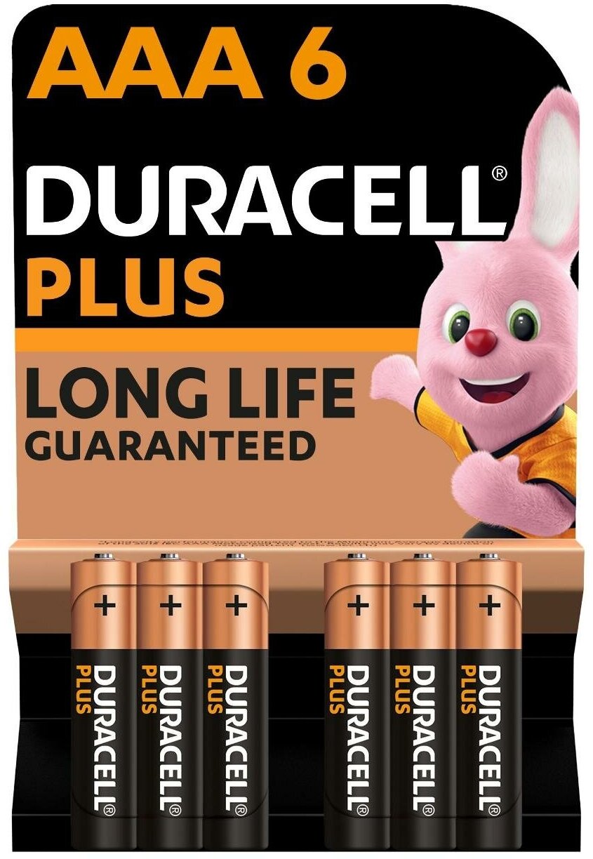 Батарея Duracell ААА LR03-6BL PLUS 6 шт.