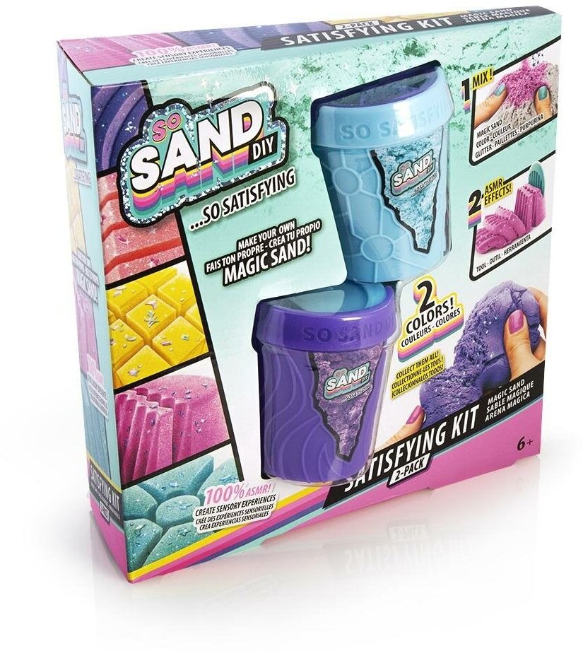 Набор для изготовления слайм-песка SO SAND DIY от Canal Toys, 2 шт на блистере (фиолетовый голубой) SDD008/w(3)