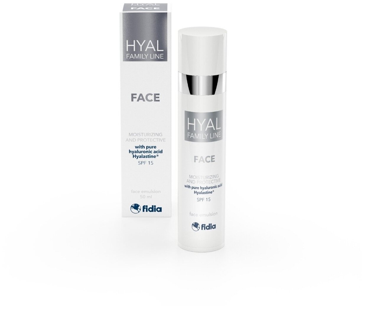 Увлажняющая защитная эмульсия HYAL FAMILY LINE FACE CREAM SPF15, 50 мл