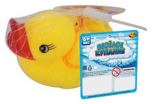 Набор игрушек для ванны ABtoys Веселое купание Уточка резиновая с тремя утятами Junfa Toys - фото №1
