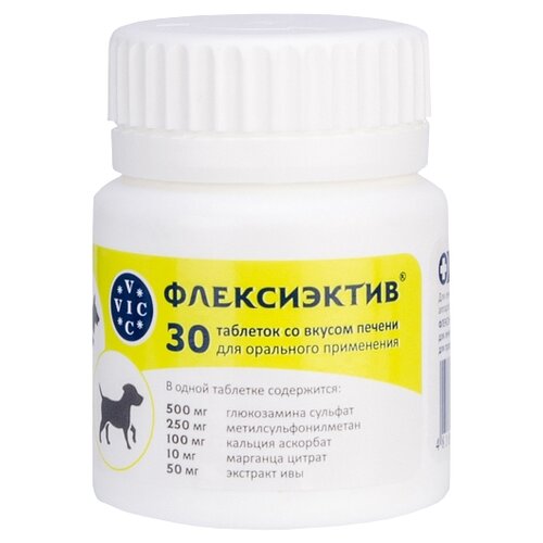 Витамины Doctor VIC Флексиэктив для собак со вкусом печени , 30 таб.