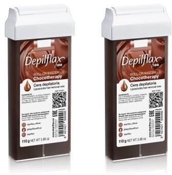 Воск в картридже Шоколадный Depilflax100, 110 гр (комплект из 2 штук)