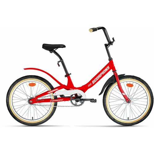 Велосипед 20 FORWARD SCORPIONS 1.0 (1-ск.) 2022 (рама 10.5) красный/белый детский велосипед forward scorpions 1 0 20 год 2020 цвет красный черный