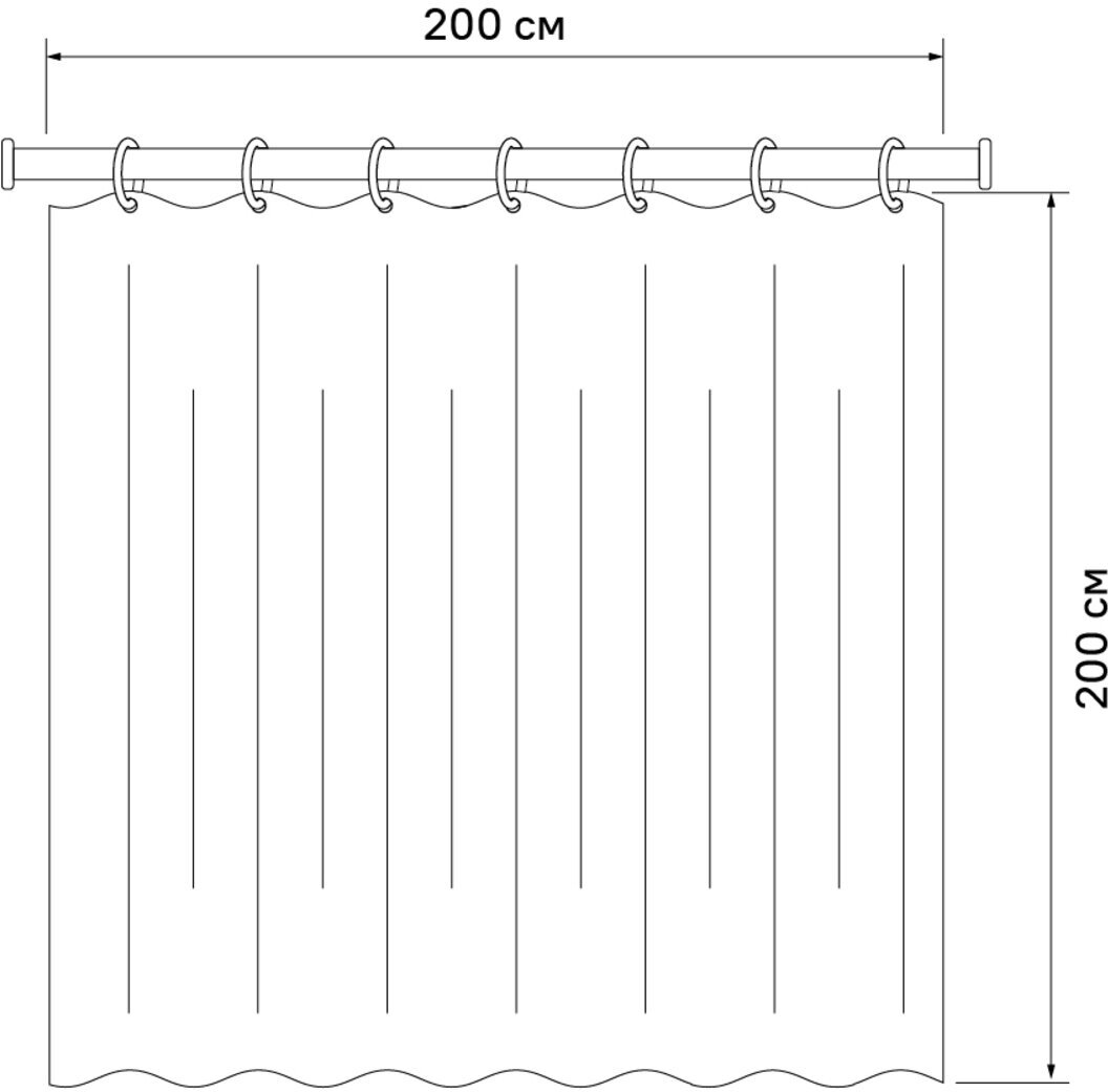 Штора для ванной комнаты, 200*200 см, полиэстер, Blue Horizon, IDDIS, 301P20RI11