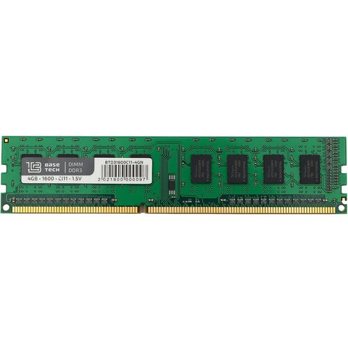 память ddr4 dimm 4gb 2666mhz basetech btd42666c19 4gn Память DDR3 DIMM 4Gb, 1600MHz BaseTech (BTD31600C11-4GN)