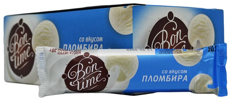 Батончик Bontime со вкусом пломбира, 30шт по 20г - фотография № 2