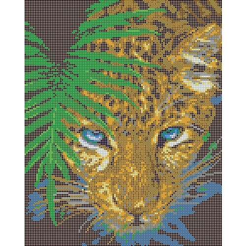 Алмазная мозаика картина Взгляд ягуара 35*43,5см