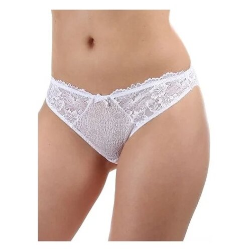 фото Dimanche lingerie трусы charm бразилиана средней посадки с кружевом, размер 3, белый