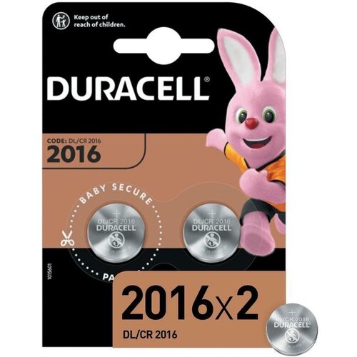 Батарейка Duracell CR2016 (3 В) литиевая (блистер, 2шт.) (5003996), 10 уп.