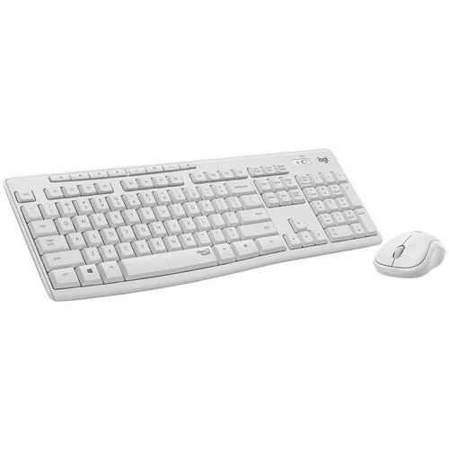 Комплект клавиатура + мышь Logitech Silent Wireless Combo MK295, белый, английская/русская раскладка