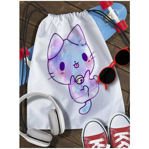 Мешок для сменной обуви Котики - 2390 new mofu sand cat kawaii cat cute 2d unisex hoodie print hooded sweatshirt clothes 18