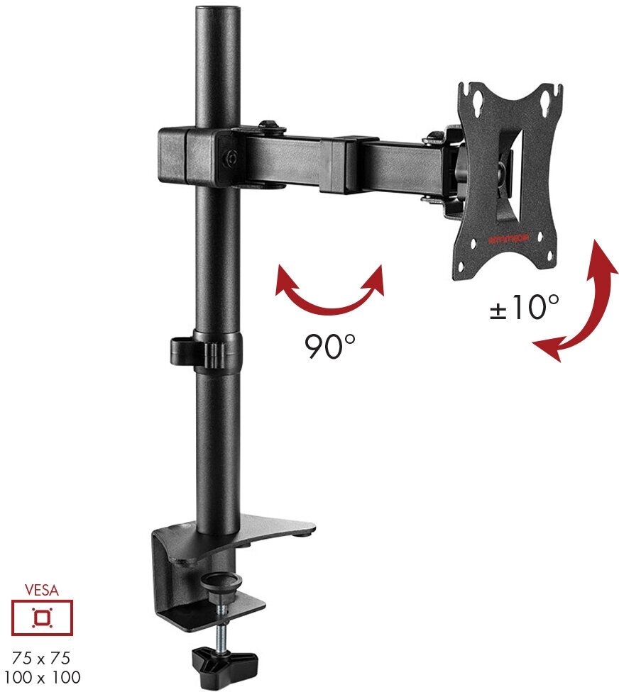 Кронштейн для мониторов Arm Media LCD-T02 черный 15"-32" макс.7кг настольный поворот и наклон