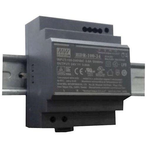 HDR-100-24 MEAN WELL Источник питания AC-DC, 92Вт edr 120 24 mean well источник питания ac dc 120вт