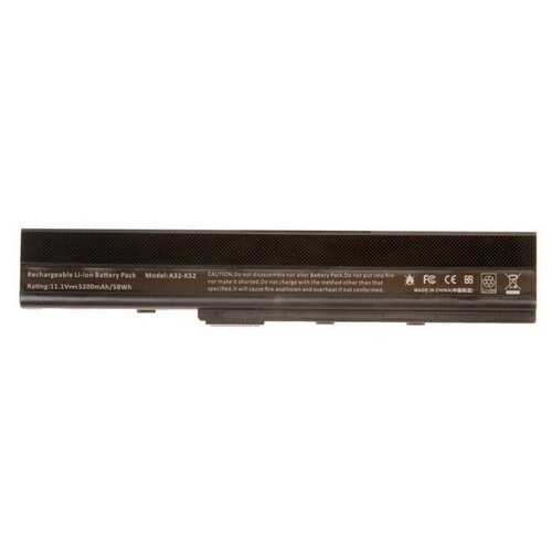 Battery / АКБ для ноутбука Asus A32-K52, 11,1V/5200 mAh, черный аккумулятор батарея для ноутбука asus a40j a32 k52 10 8v 5200 mah