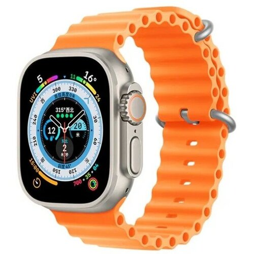 Ремешок на руку для Apple Watch 42444549 мм силиконовый ребристый оранжевый 330₽