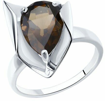 Кольцо Diamant online, серебро, 925 проба, раухтопаз