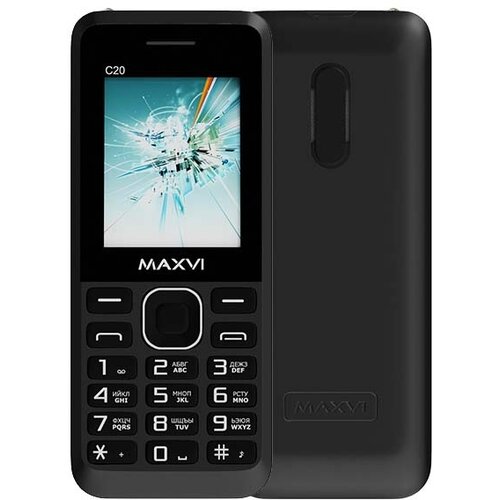 Телефон MAXVI C20, 2 SIM, черный телефон maxvi c3i 2 sim черный