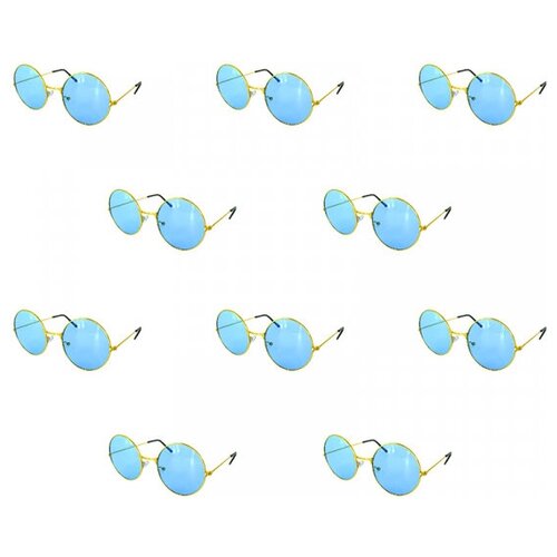 Очки круглые Джона Леннона голубые синие взрослые (Набор 10 шт.) очки круглые джона леннона зеленые взрослые набор 10 шт