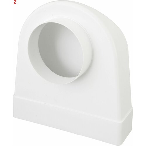 Переходник угловой для плоских-круглых воздуховодов 60x204 мм D100 мм пластик (2 шт.)