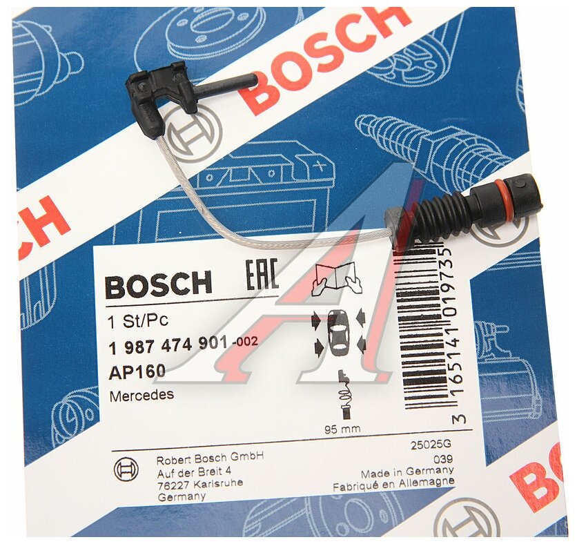 Датчик износа тормозных колодок задний Bosch 1987474901 для PUCH Mercedes-Benz