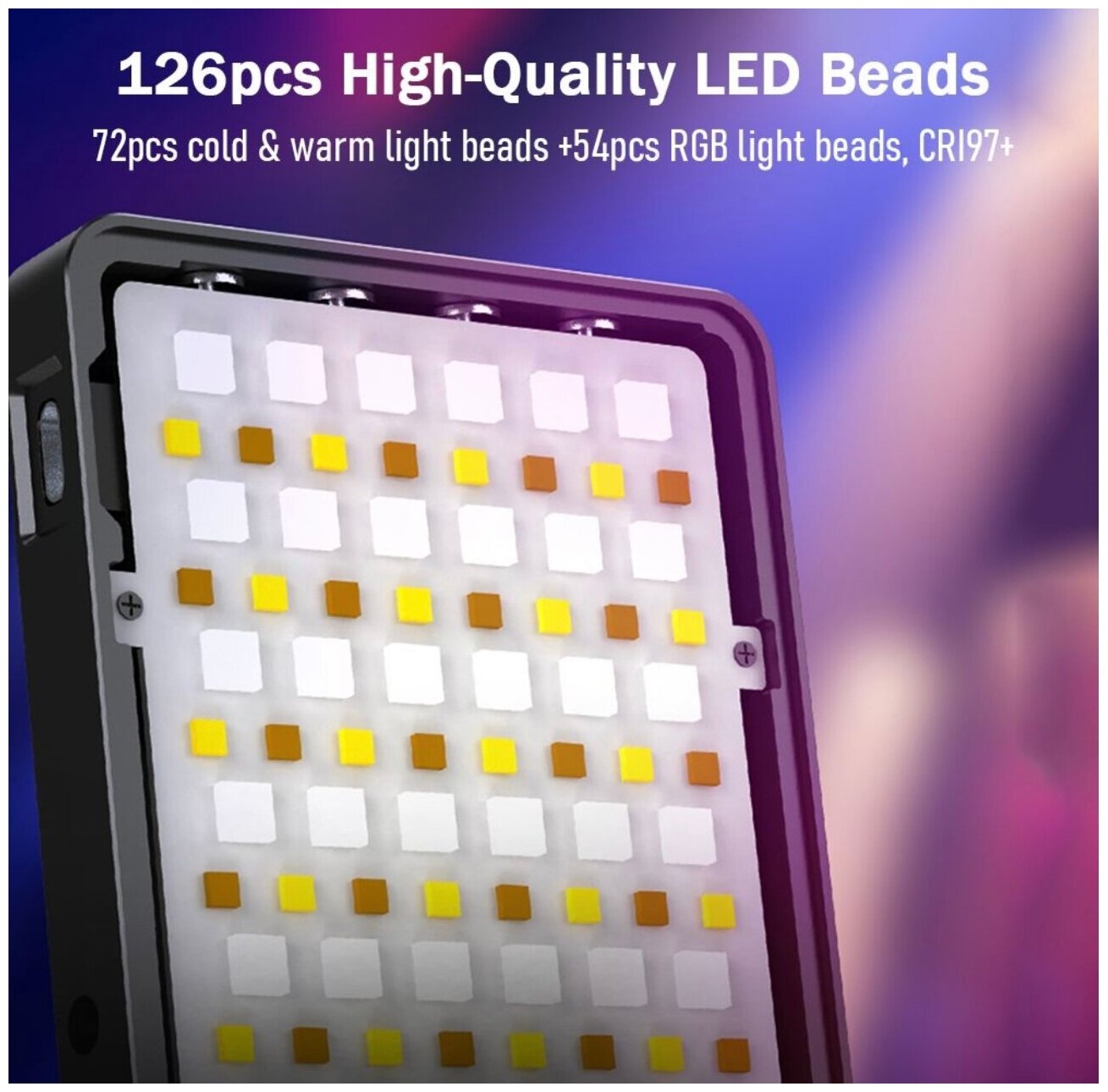 RGB / LED Светодиодный светильник для фото и видео съемки с режимами и регулировкой - фотография № 3