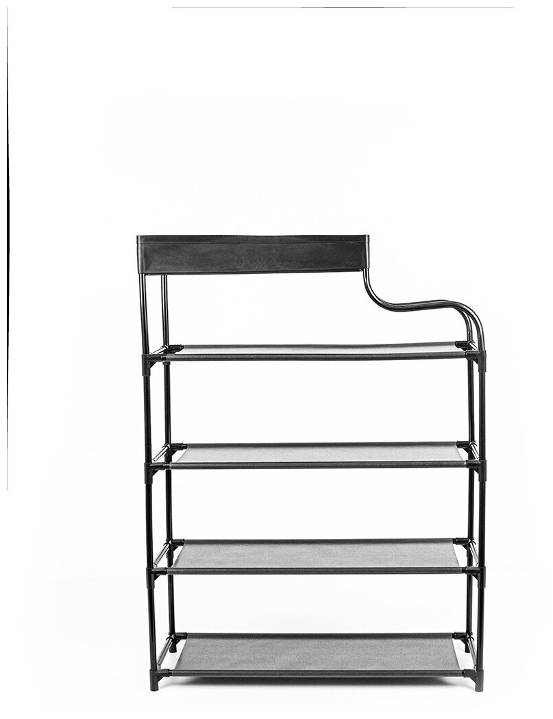 Стеллаж (черный) Hans&Helma металлический 60х21х62 см, 4 полки - фотография № 3