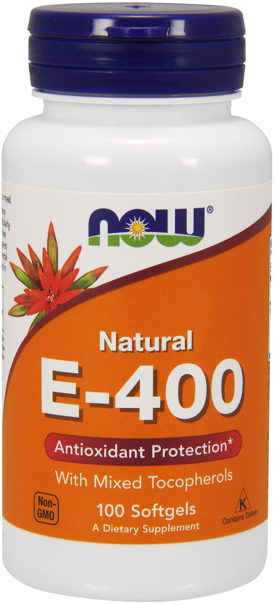 Капсулы NOW Natural E-400 with Mixed Tocopherols, 70 г, 150 мл, 400 МЕ, 100 шт.