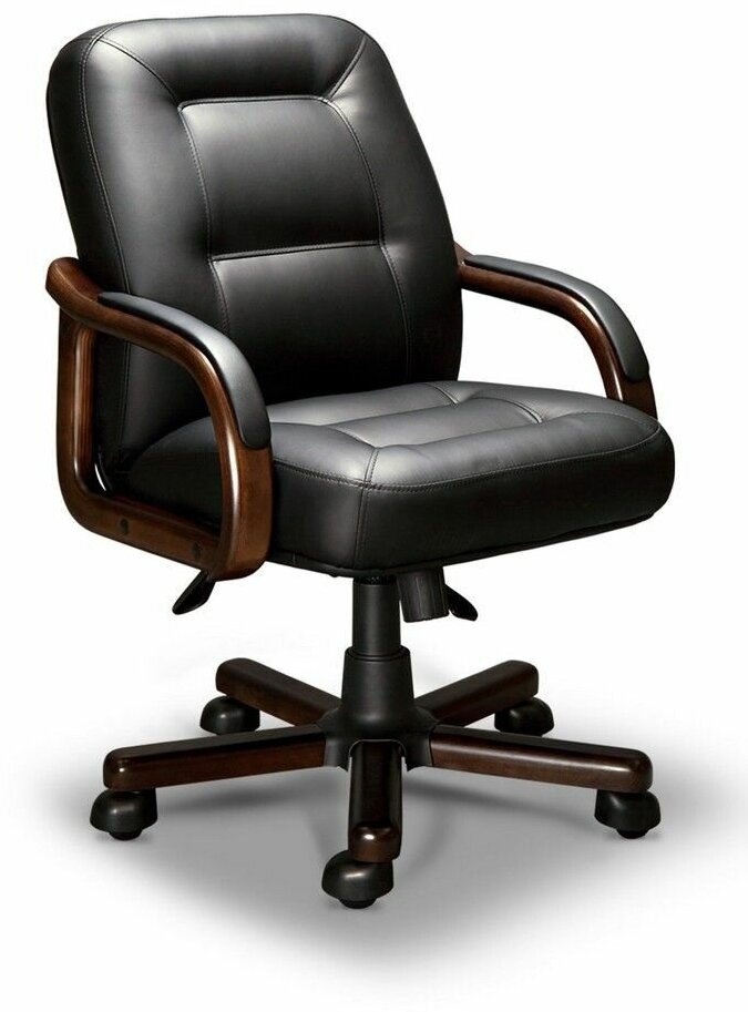 Компьютерное офисное кресло Мирэй Групп VICTORIA B LX, Кожа натуральная, Черное