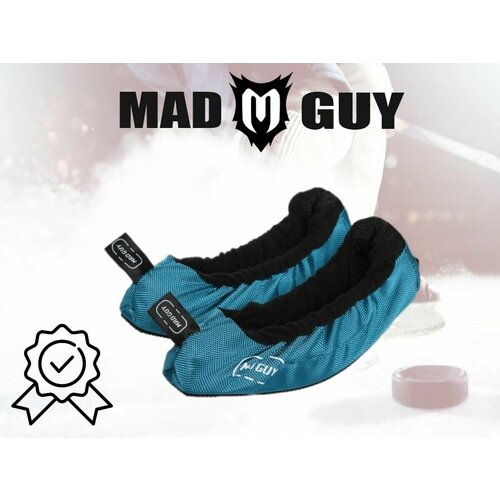 чехлы для лезвий коньков пластиковые mad guy синие Чехлы для коньков MAD GUY DRY&GO PRO (M, синие)