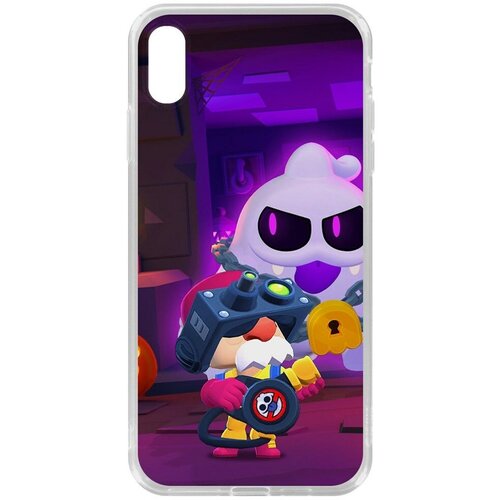 Чехол-накладка Krutoff Clear Case Brawl Stars-Охотник за Скуиками Гэйл для iPhone XS Max