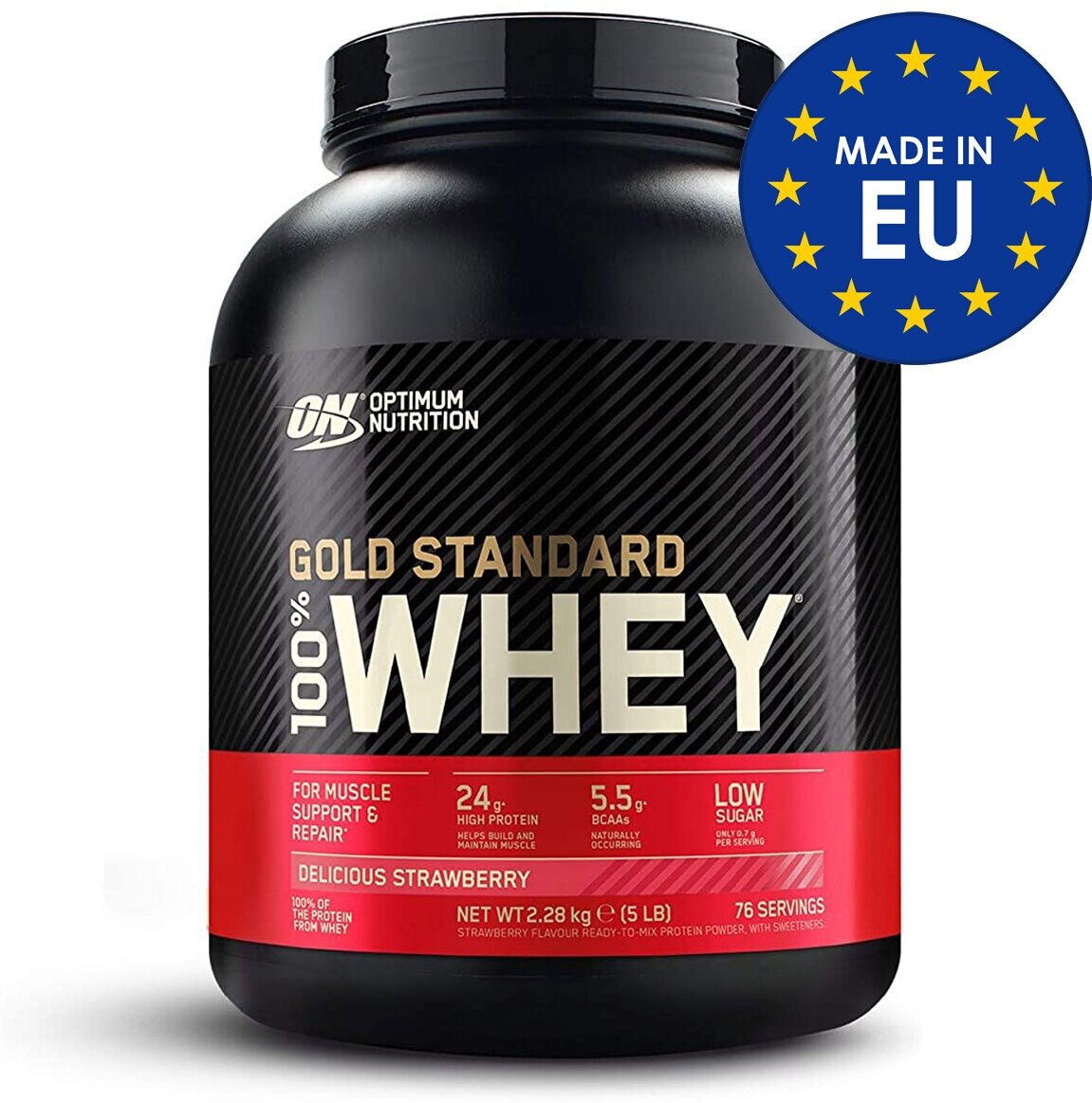 Протеин Optimum Nutrition 100% Whey Gold Standard (EU), 2280 г, клубника