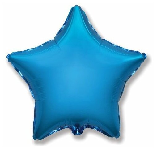 Воздушный шар фольгированный Flexmetal звезда, синий, 45 см